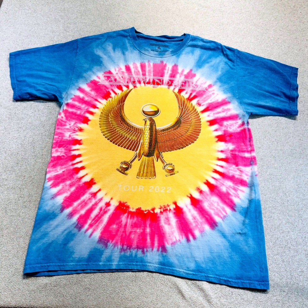 Earth Wind & Fire 2022 Tour Tie Dye Graphic Tee Shirt Adult XL Official Merch